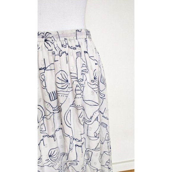 Gorman X Monika Forsberg Elephant Tea Party Midi Skirt Size 8 - Picture 5 of 12